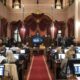 alt="Recinto de la Cámara de Diputados durante el ingreso del proyecto de reforma previsional que cuenta con media sanción del Senado"