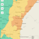 alt="Captura de pantalla del mapa interactivo del SMN que ilustra la alerta naranja por tormentas en Concordia y departamentos aledaños"