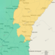 alt="Mapa de alerta Amarillo por tormentas en Entre Ríos para el miércoles 5 de agosto de 2026, emitido por el SMN"
