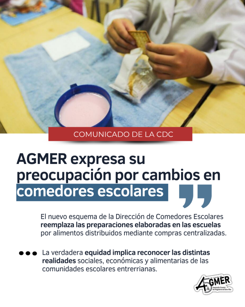 alt="cautelar por los comedores escolares en Entre Ríos - comunicado de AGMER"