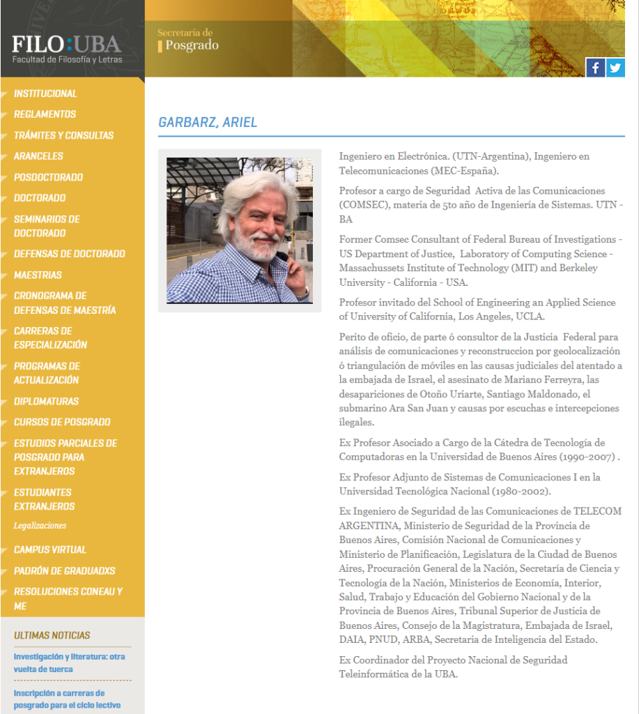 alt="Perfil académico de Ariel Garbarz disertante sobre tecnofeudalismo y elecciones en Concordia"