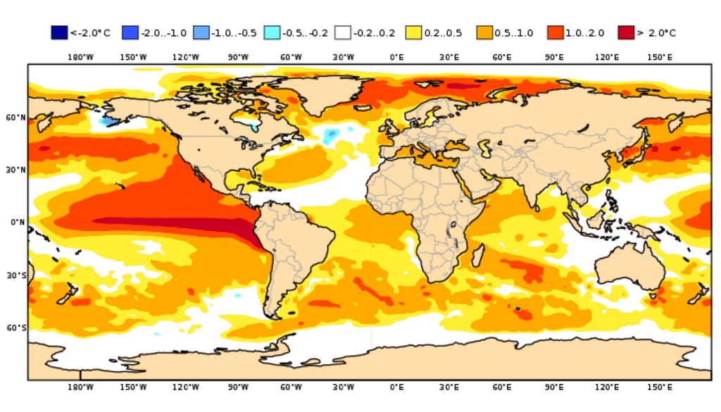 Imagen que respalda el diagnóstico científico de El Niño.
