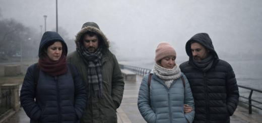 alt="imagen ilustrativa de la costanera de Concordia con gente muy abrigada durante la alerta amarilla por bajas temperaturas en Entre Ríos"