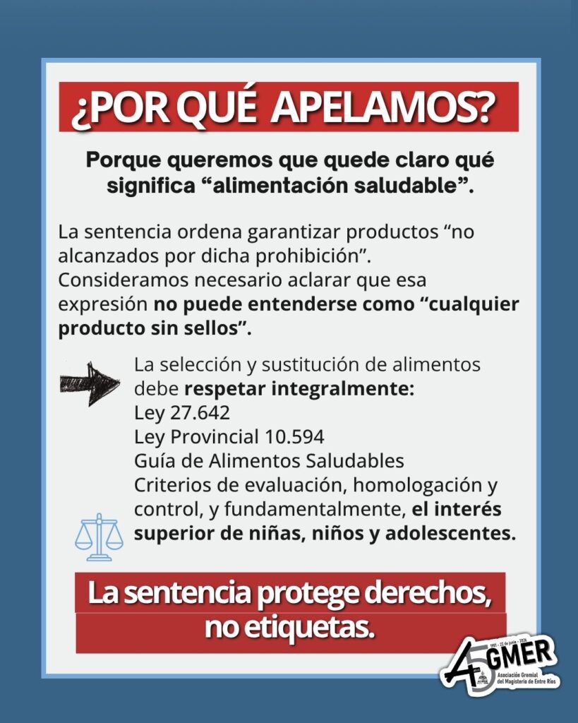 alt="comunicado de AGMER sobre comedores escolares en Entre Ríos"