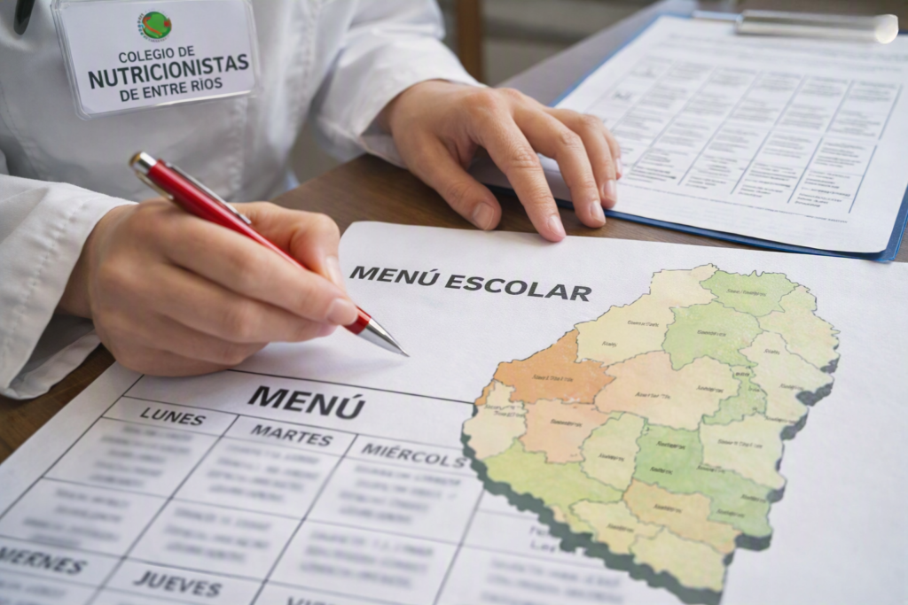 alt="Especialista en nutrición trabajando en el nuevo esquema de la mesa interinstitucional de alimentación escolar en Entre Ríos"