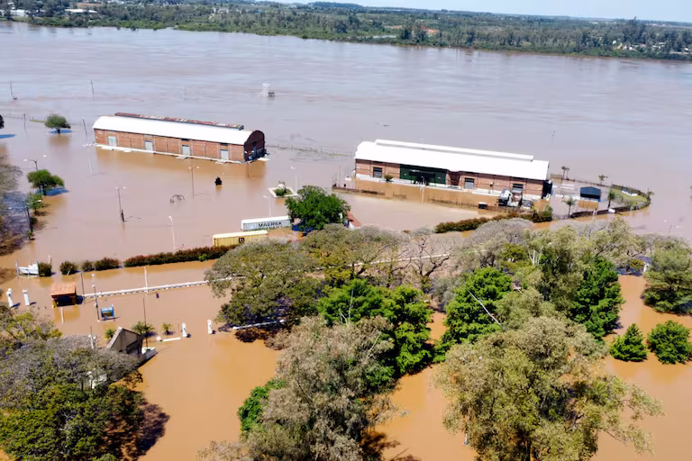 alt="emergencia hídrica en Entre Ríos, crecida del río Uruguay en Concordia"