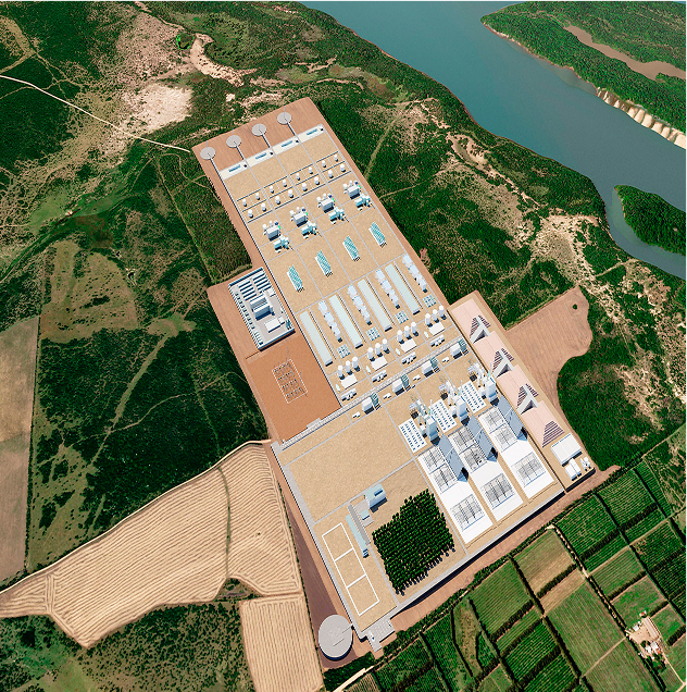 alt="Render del parque solar de HIF Global en Paysandú, proyecto asociado a la denuncia contra HIF Global en Paysandú"