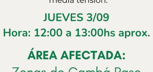 alt="Anuncio oficial de corte de luz programado en Concordia para hoy"
