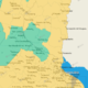 alt="mapa del Servicio Meteorológico Nacional señalando en color amarillo a casi todo el territorio provincial por la alerta amarilla por frío extremo, no están alcanzados por la advertencia los departamentos de Victoria y Gualeguay que están coloreados de verde"
