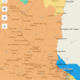 alt="Mapa con alerta naranja y amarilla en Entre Ríos por tormentas fuertes y vientos intensos"