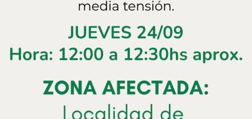 alt="Flyer oficial que anuncia Corte programado en Osvaldo Magnasco por mantenimiento en red de media tensión"