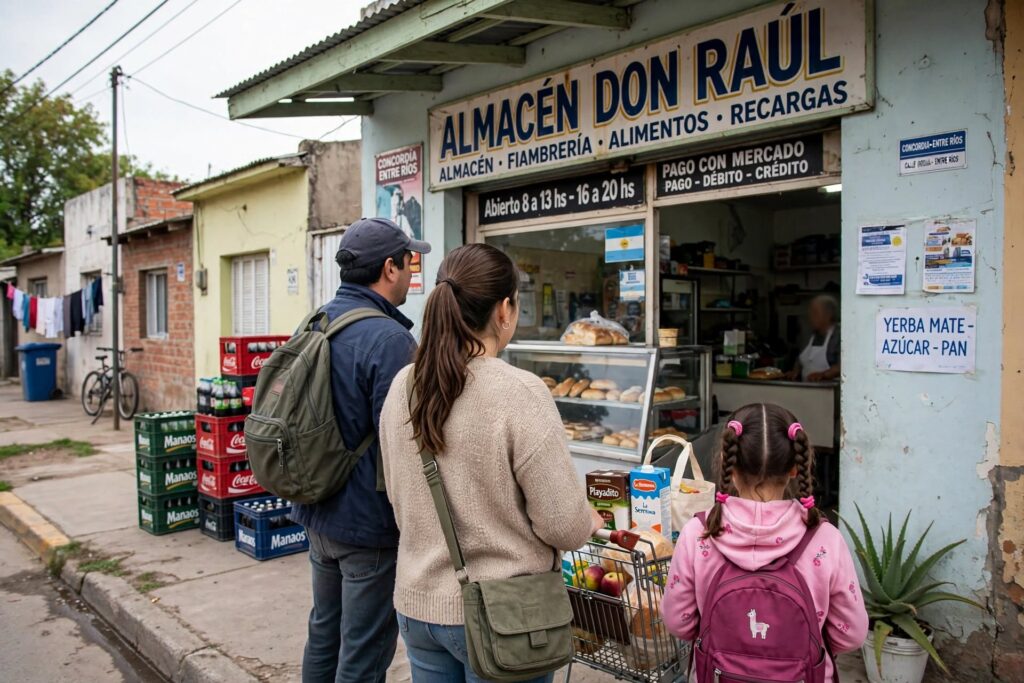 alt="Familia en Concordia afectada por pobreza e indigencia primer semestre 2026 según datos del INDEC"