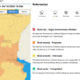 alt="Mapa del alerta meteorológico en Entre Ríos emitido por el SMN con niveles amarillo y naranja por tormentas"