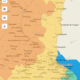 alt="Mapa con alerta naranja y amarilla en Entre Ríos por tormentas fuertes"