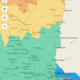 alt="Mapa del SMN con la alerta amarilla por tormentas en Entre Ríos para el sábado 24 de octubre"