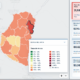 alt="Captura del Mapa de la Deuda con la mora de las familias en Concordia en todas las entidades: departamento resaltado y tasa de mora de 21,58%"