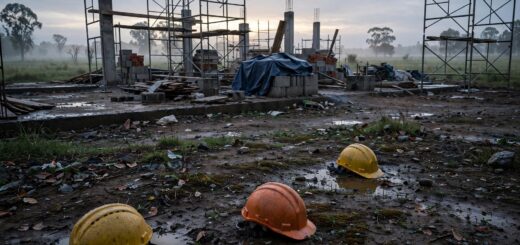 alt="'Empleo registrado en Entre Ríos - obra de construcción inactiva ilustrativa"